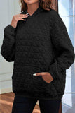 Quilted Long Sleeve Hoodie with Pocket - Trendsi - Flyclothing LLC