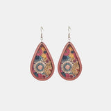 Floral Wood Teardrop Earrings - Trendsi