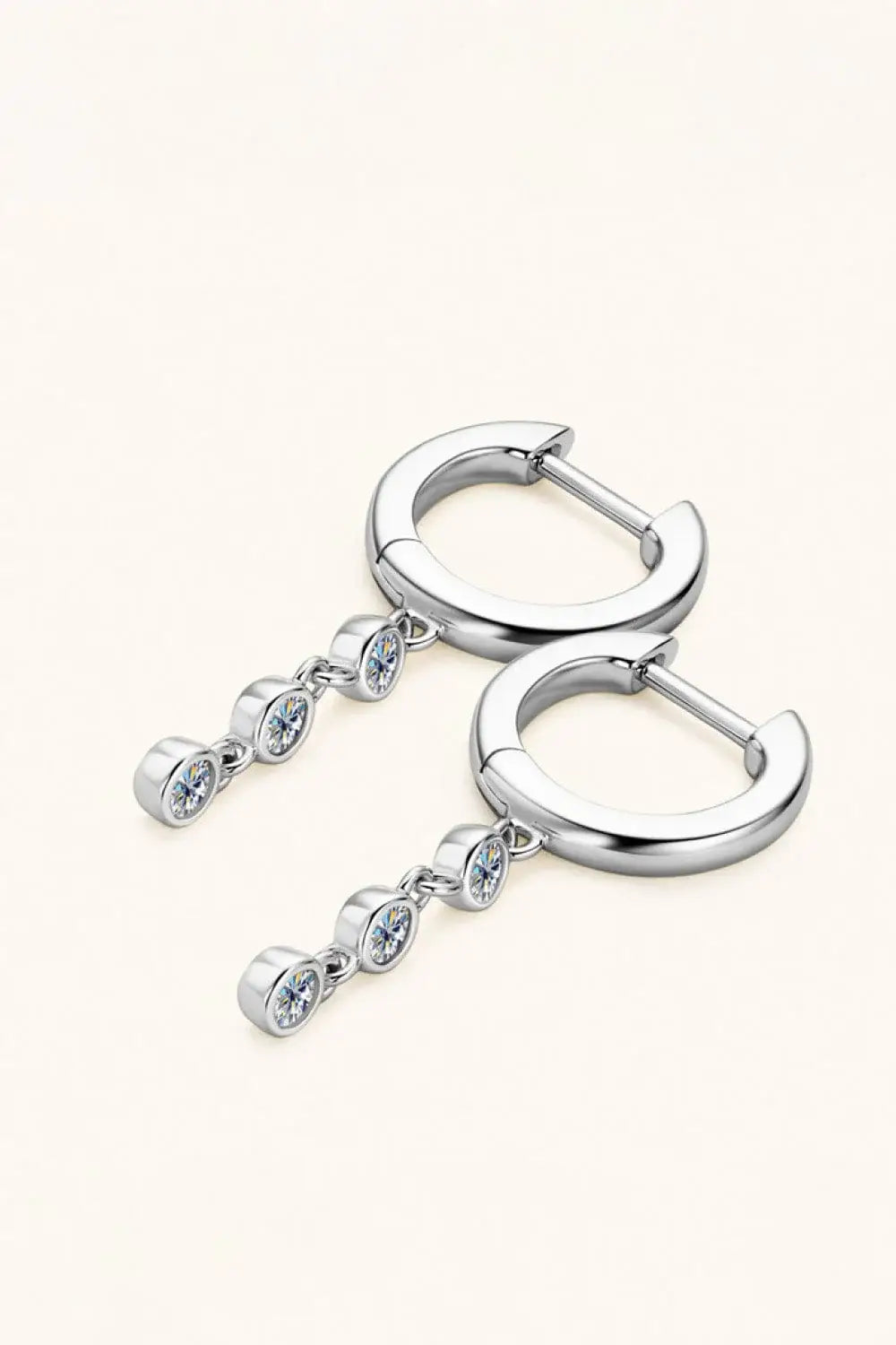 Moissanite Decor 925 Sterling Silver Earrings - Trendsi - Flyclothing LLC