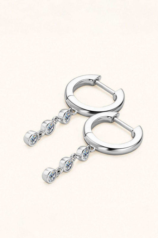 Moissanite Decor 925 Sterling Silver Earrings - Trendsi - Flyclothing LLC