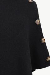 Turtleneck Buttoned Poncho - Trendsi - Flyclothing LLC