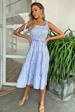 Striped Tie-Shoulder Tiered Dress - Trendsi - Flyclothing LLC