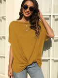 One Shoulder Short Sleeve T-Shirt - Trendsi