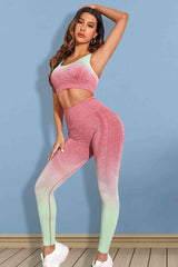 Gradient Sports Tank and Leggings Set - Trendsi