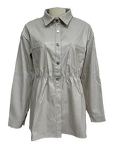 Snap Down Collared Jacket - Trendsi - Flyclothing LLC
