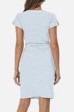 Tie Front Round Neck Short Sleeve Dress - Trendsi - Flyclothing LLC