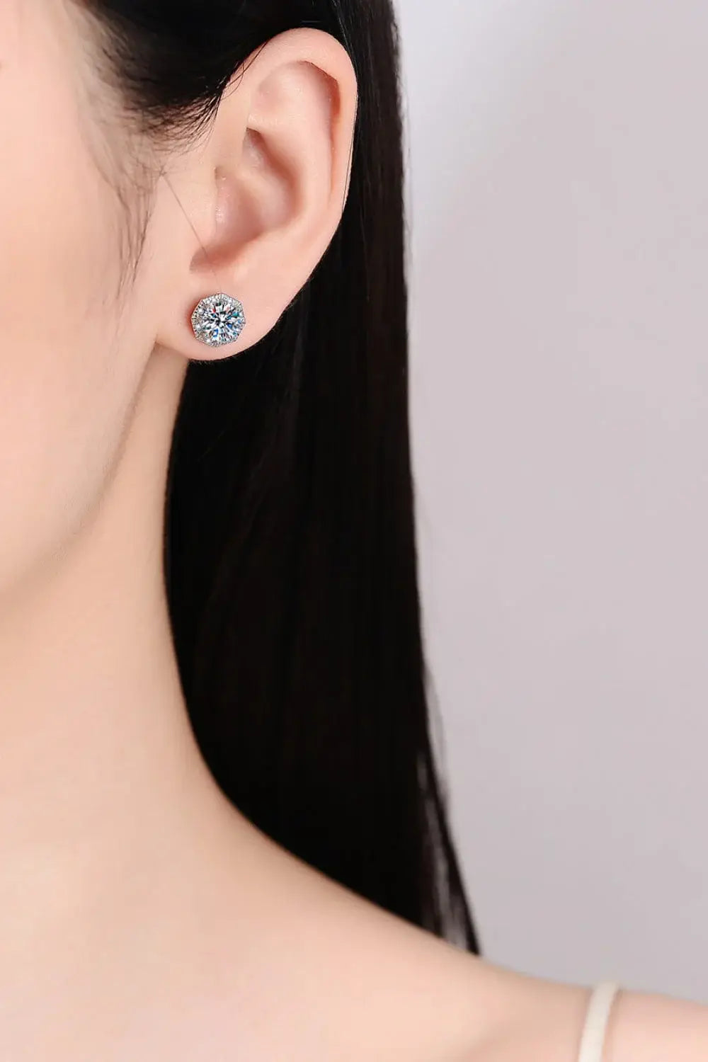2 Carat Moissanite 925 Sterling Silver Stud Earrings - Trendsi - Flyclothing LLC