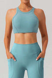 Round Neck Racerback Active Tank - Trendsi - Flyclothing LLC
