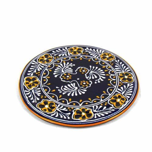 Handmade Pottery 8" Trivet or Wall Hanging, Blue - Encantada - Encantada - Flyclothing LLC