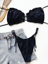 Frill Trill Halter Neck Bikini Set - Trendsi - Flyclothing LLC