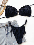 Frill Trill Halter Neck Bikini Set - Trendsi - Flyclothing LLC