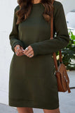 Round Neck Long Sleeve Mini Dress with Pockets - Trendsi - Flyclothing LLC