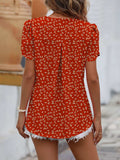 Ruche V-Neck Petal Sleeve Top - Trendsi - Flyclothing LLC
