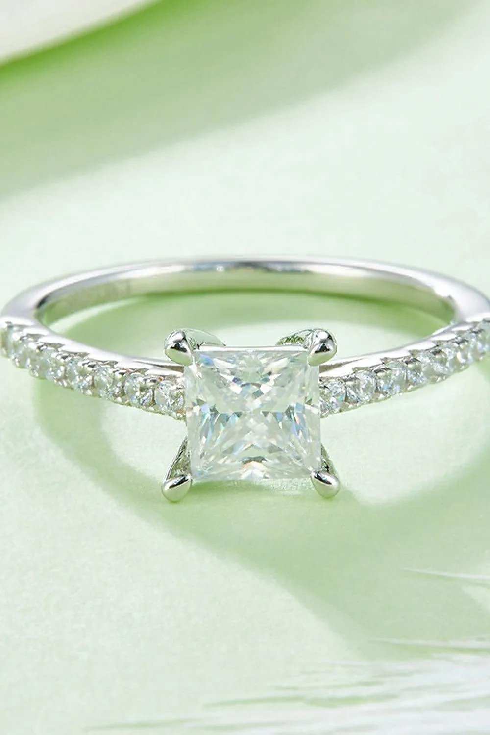 1.21 Carat Moissanite 925 Sterling Silver Side Stone Ring - Trendsi - Flyclothing LLC