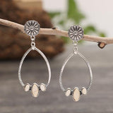 Artificial Turquoise Teardrop Earrings - Trendsi