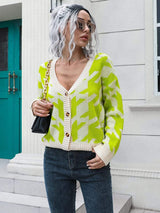 Houndstooth Button Down Cardigan - Trendsi - Flyclothing LLC