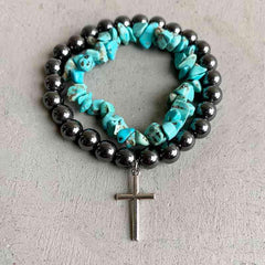 Turquoise Alloy Bracelet - Flyclothing LLC