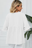 Peplum V-Neck Half Sleeve T-Shirt - Trendsi