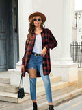 Plaid Button Up Dropped Shoulder Shirt - Trendsi - Flyclothing LLC