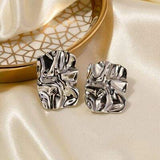Geometric Stainless Steel Gold-Plated Earrings - Trendsi - Flyclothing LLC
