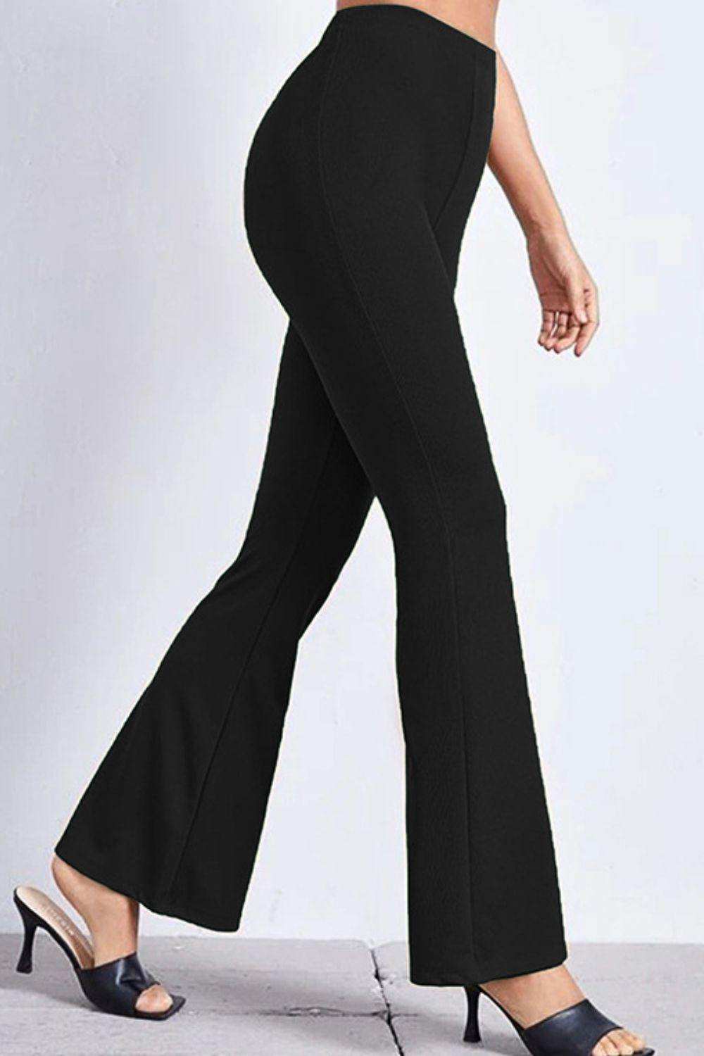 High Rise Flare Pants - Trendsi - Flyclothing LLC