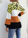 Color Block Round Neck Sweater - Trendsi - Flyclothing LLC