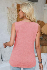 Lace Detail V-Neck Tank - Trendsi - Flyclothing LLC