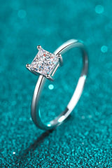 925 Sterling Silver Moissanite Solitaire Ring - Trendsi - Flyclothing LLC