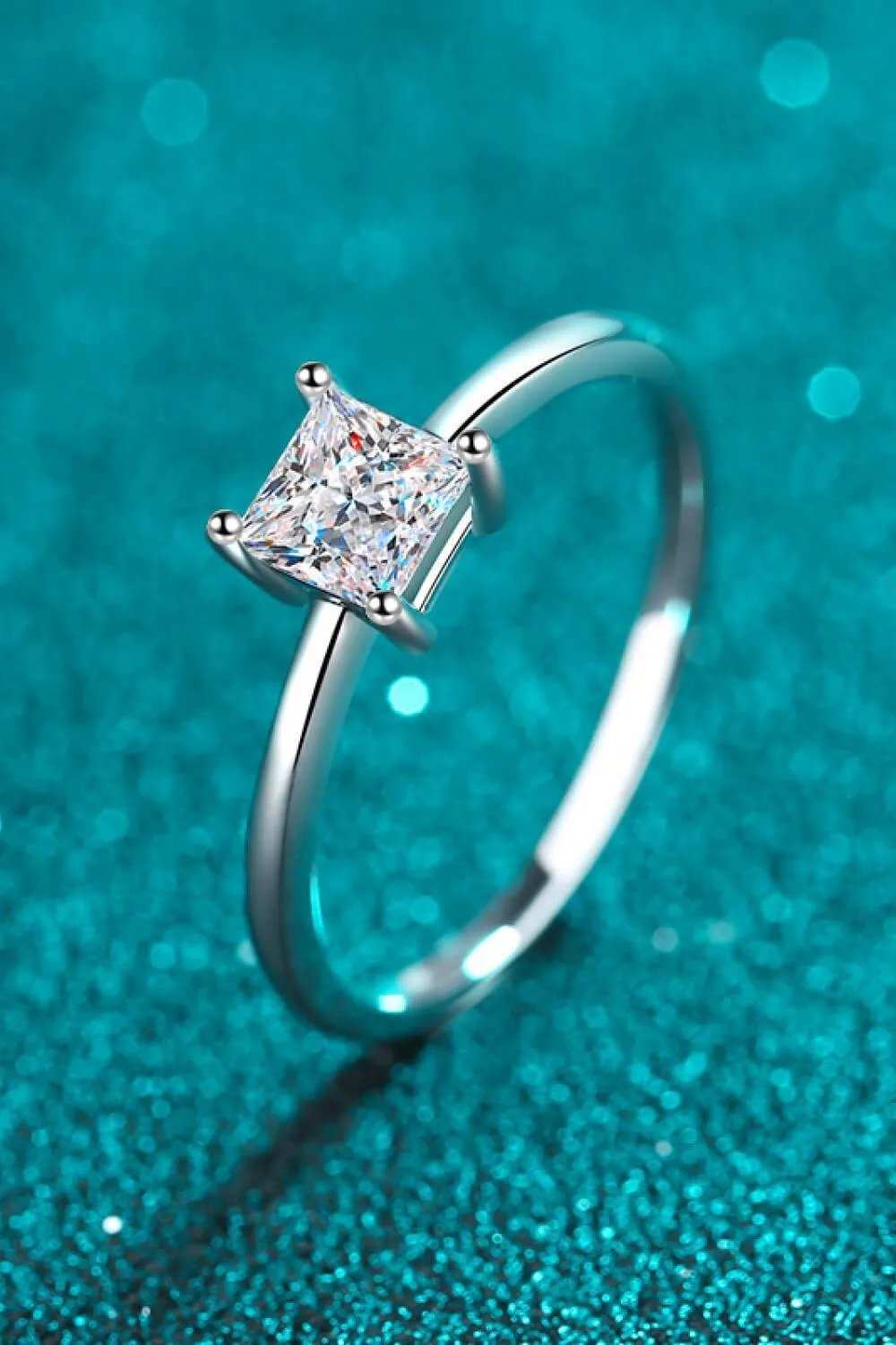 925 Sterling Silver Moissanite Solitaire Ring - Trendsi - Flyclothing LLC