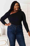Basic Bae Asymmetrical Neck Long Sleeve Top - Trendsi - Flyclothing LLC