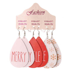 Christmas PU Earrings Set - Trendsi