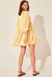 Floral Tie Neck Lantern Sleeve Dress - Trendsi - Flyclothing LLC