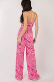 VERY J Printed Pleated Sleeveless Wide Leg Jumpsuit - Flyclothing LLC