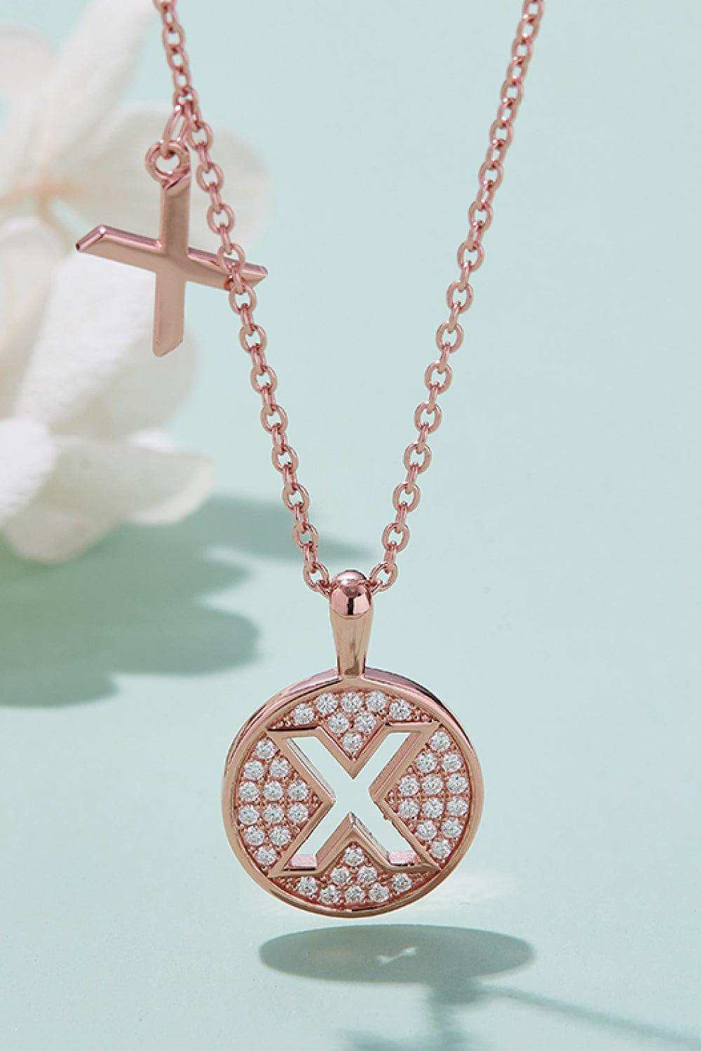 Moissanite U to Z Pendant Necklace - Trendsi - Flyclothing LLC