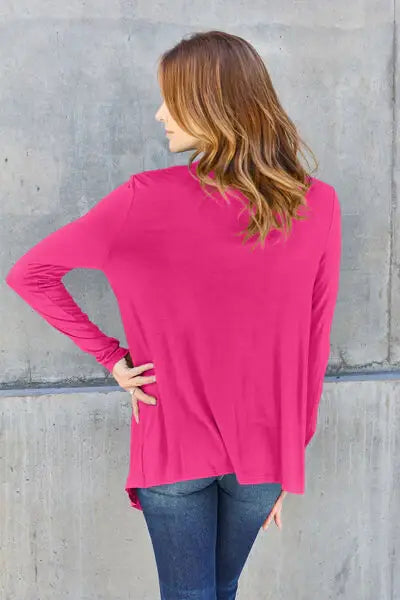 Basic Bae Full Size Open Front Long Sleeve Cover Up - Trendsi - Flyclothing LLC