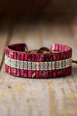 Handmade Triple Layer Natural Stone Bracelet - Trendsi