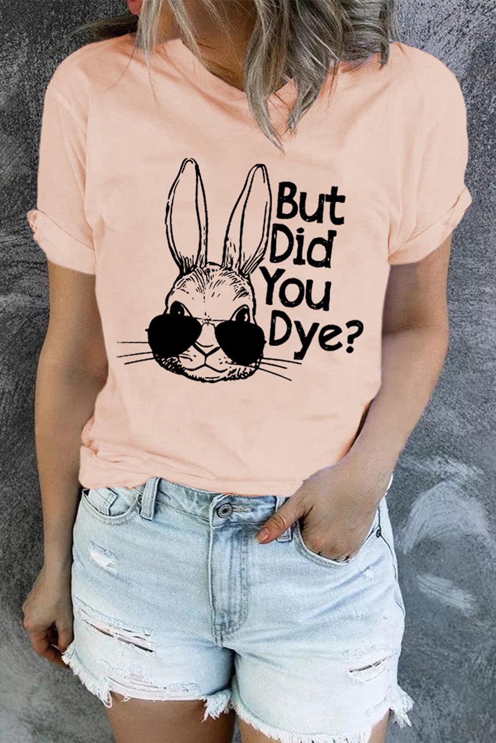 Easter Rabbit Graphic Round Neck Tee Shirt - Flyclothing LLC
