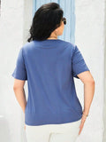Plus Size Cutout Short Sleeve Top - Trendsi