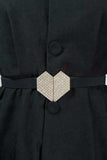 Rhinestone Heart Buckle Elastic Belt - Trendsi - Flyclothing LLC