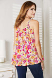 Double Take Floral Scoop Neck Ruffle Hem Cami - Trendsi - Flyclothing LLC