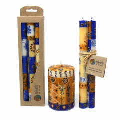 Tall Hand Painted Candles - Three in Box - Durra Design - Nobunto - Flyclothing LLC