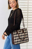 David Jones Argyle Pattern PU Leather Handbag - Trendsi - Flyclothing LLC