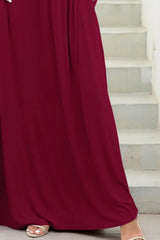 Round Neck Maxi Tee Dress with Pockets - Trendsi - Flyclothing LLC