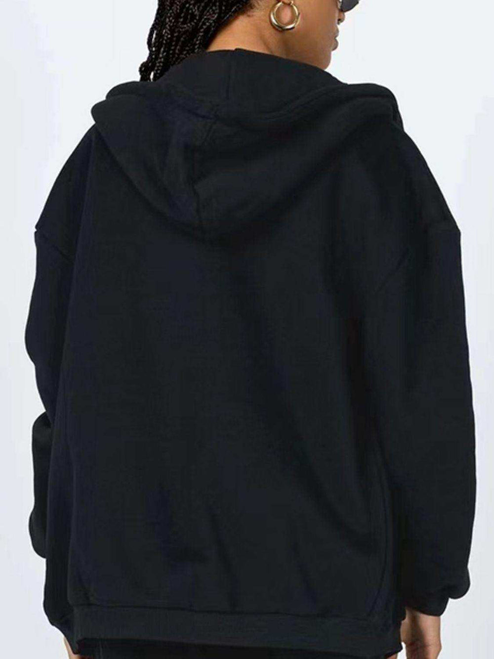 Zip-Up Drawstring Hoodie - Trendsi - Flyclothing LLC