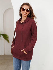 Raglan Sleeve Front Pocket Hoodie - Trendsi