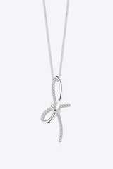 Zircon Bow Pendant Necklace - Trendsi - Flyclothing LLC
