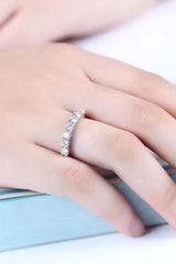 Charming Moissanite 925 Sterling Silver Ring - Trendsi