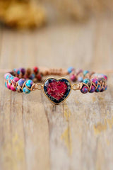 Handmade Heart Shape Natural Stone Bracelet - Trendsi