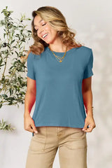 Basic Bae Full Size Round Neck Short Sleeve T-Shirt - Trendsi - Flyclothing LLC