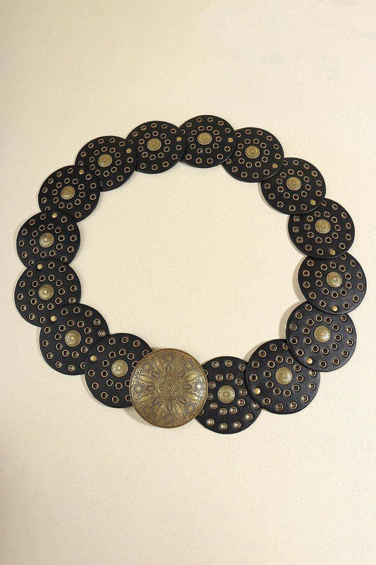 Zinc Alloy PU Disc Belt - Trendsi - Flyclothing LLC